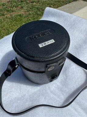 Konica 28mm f/3.5 Leather Lens Case in Black